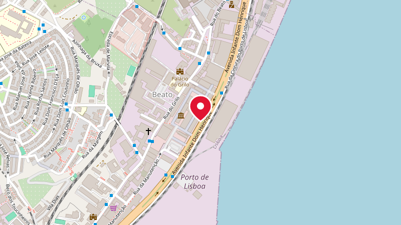 Map showing Pitaia's office at Av. Infante Dom Henrique 143, Lisbon